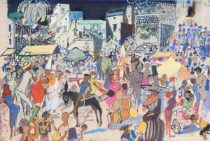 Fulvio Bianconi – Festival Capri – Ink, tempera and watercolor on paper