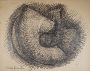 Andrea Cascella – Studio per scultura – Disegno a tecnica mista su carta