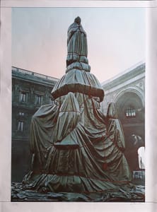 Christo Vladimirov Javacheff – Wrapped Monument to Leonardo da Vinci - Project for Piazza della Scala – Milano – Collotype on rives corone paper size