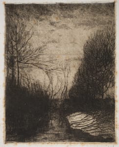 Vittore Grubicy de Dragon – Campagna or Sera d'Inverno – Etching