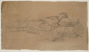 Eleuterio Pagliano – Study for the painting “The death of Luciano Manara” – Pencil on paper