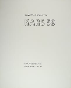 Kars 59 portfolio – Salvatore Scarpitta – 1989