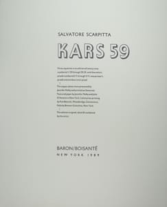 Kars 59 portfolio – Salvatore Scarpitta – 1989