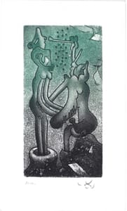 Roberto  Matta – Fous riez – Etching and aquatint