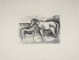 Carlo Carrà – Cavalli II – Etching