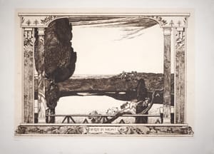 Hermann Urban – Abend - Lago di Nemi – Etching