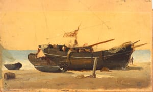 Barche sulla spiaggia – Luigi Steffani – 1860 ca