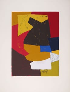 Composition brune ocre blanche et rouge – Serge Poliakoff – 1953