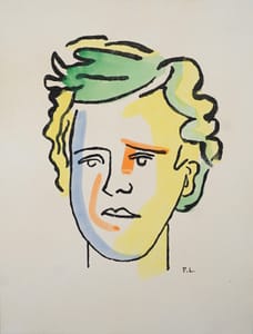 Fernand Leger – Ritratto di Rimbaud da Les Illuminations – Litografia e pochoir su carta Lana