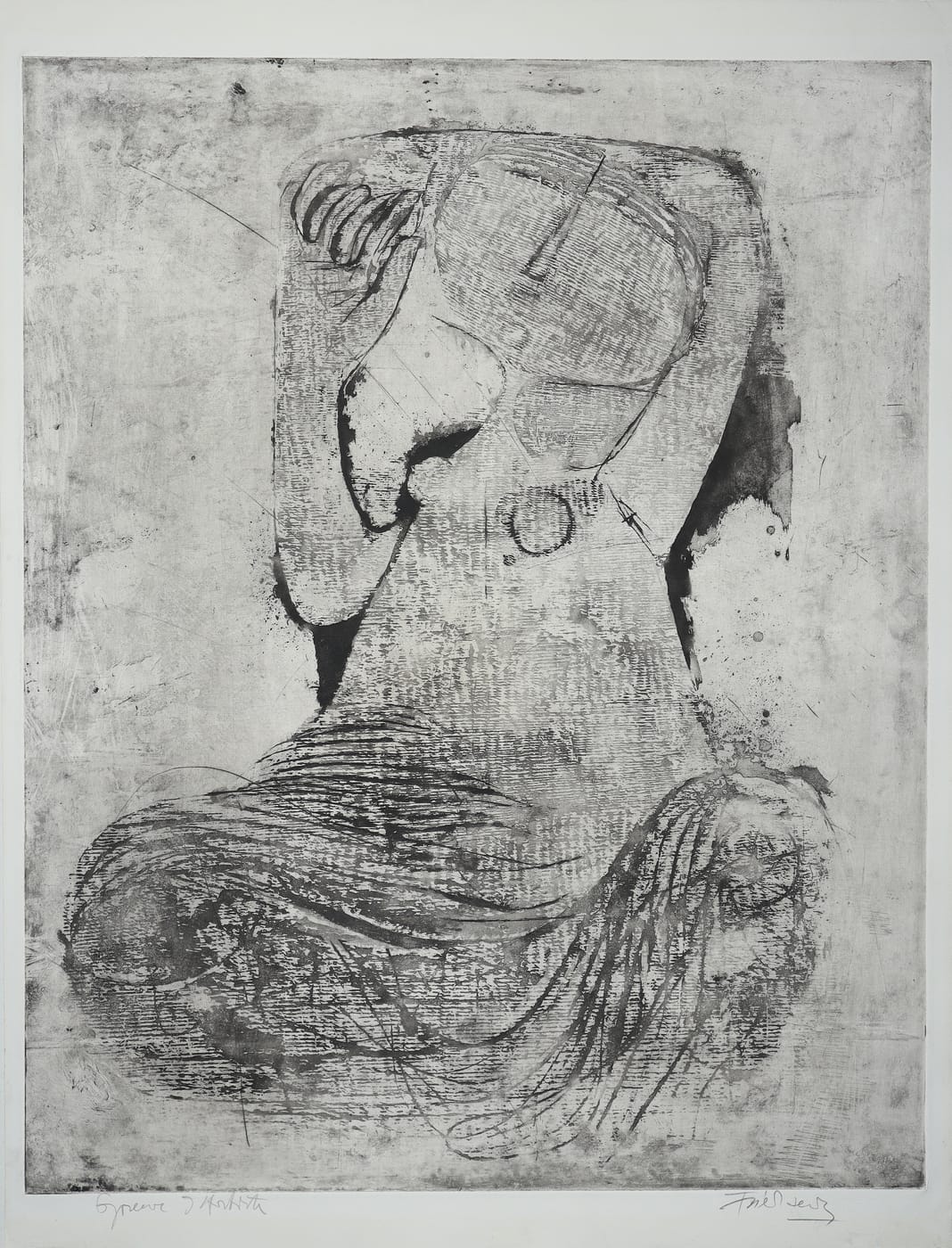 Femme au repos by Johnny Friedlaender - Etching and aquatint on BFK ...