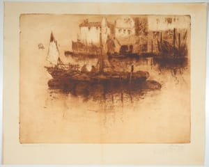 Mattino alla Giudecca (Venezia) – Ludovico Cavaleri – 1915 – Ludovico Cavaleri, etching, Venice