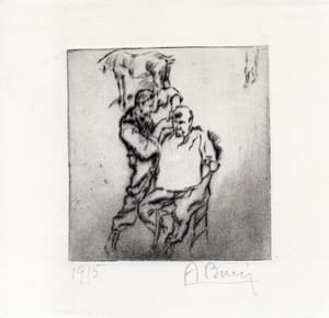 Anselmo Bucci – Le coiffeur – Drypoint